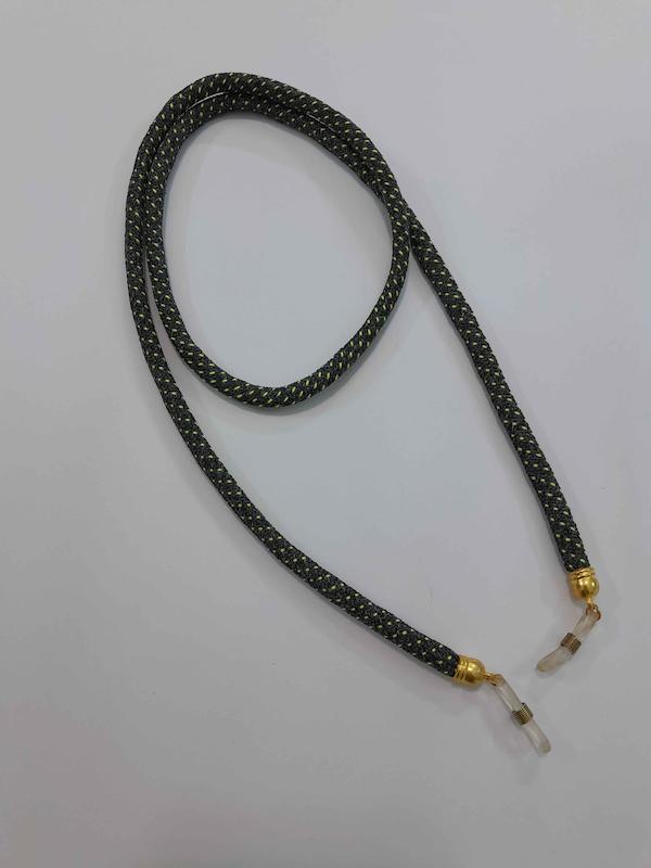 بند عینک طنابی خاکستری طرح خال دار