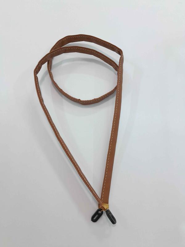 بند عینک چرم قهوه ای