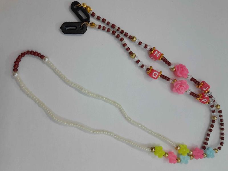 بند عینک کودکان رنگ قرمز طرح گل