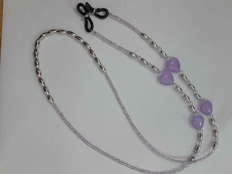 بند عینک رنگ بنفش طرح قلب