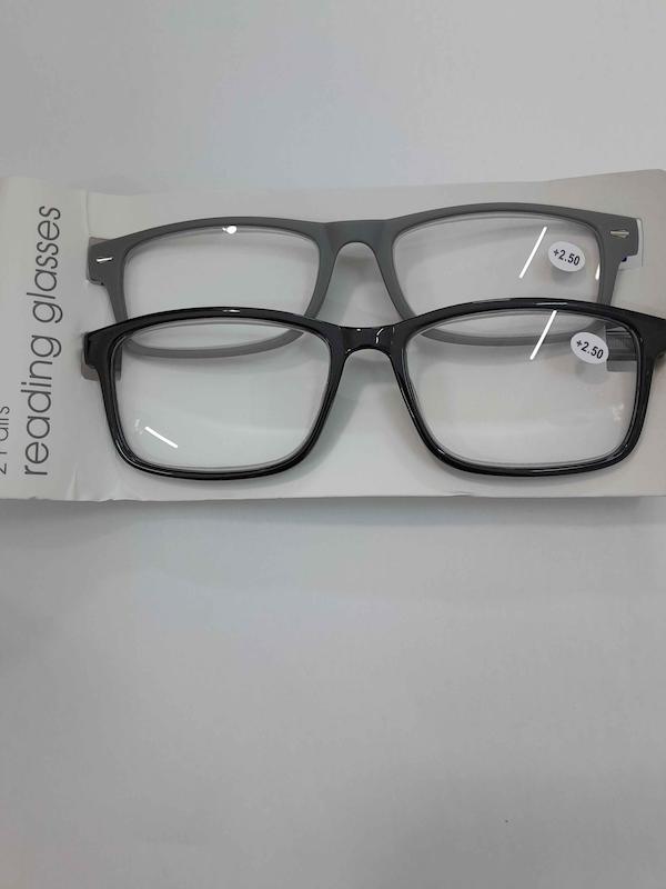 عینک مطالعه آماده نمره 2/5+ دو عددی