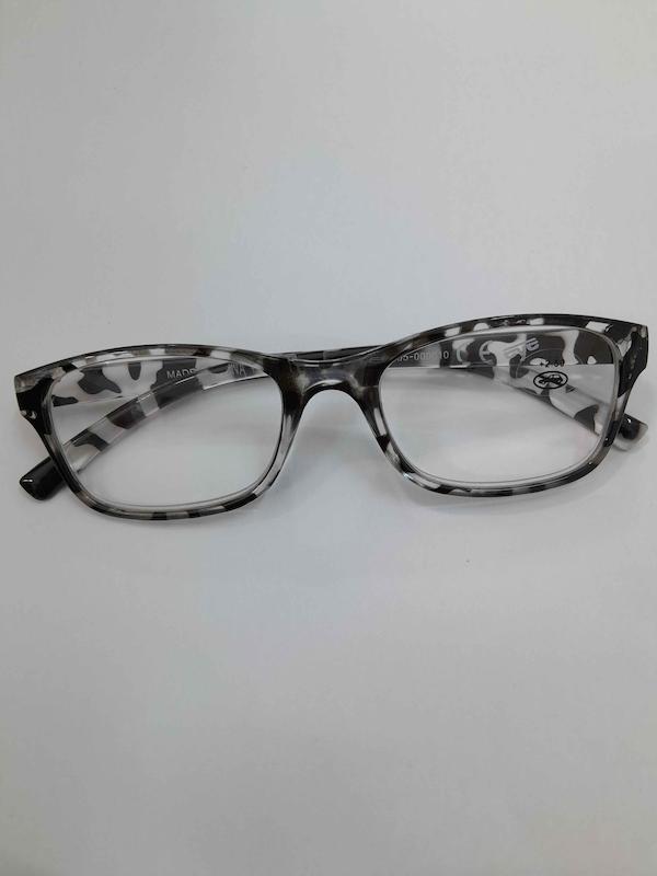 عینک مطالعه نمره آماده 2/5+ مدل پلنگی سیاه سفید