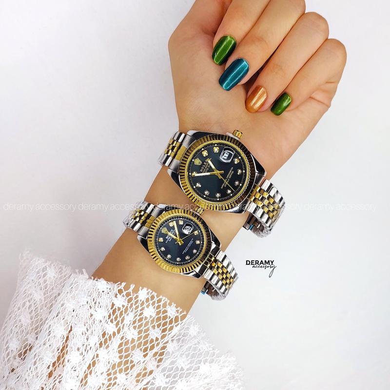 ساعت مچی  زنانه مردانه رولکس | ست ساعتمچی  rolex دارای دو باکس 125