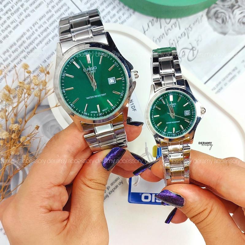  ست ساعت کاسیو کلاسیک سبز | ساعت زنانه و مردانه casio کد  082 