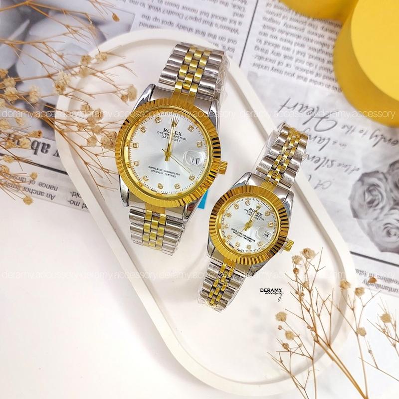 ساعت مچی  زنانه مردانه رولکس رنگبندی| ست ساعتمچی  rolex دارای دو باکس 125-