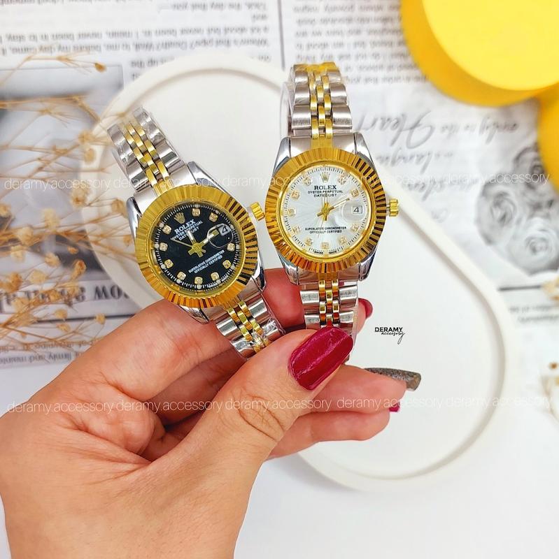 ساعت مچی  زنانه مردانه رولکس رنگبندی| ست ساعتمچی  rolex دارای دو باکس 125-