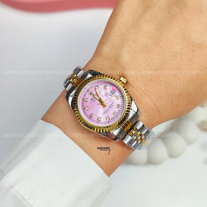 ساعت مچی زنانه رولکس پرنسسی صورتی | ساعتمچیpink rolex رنگی کد 125