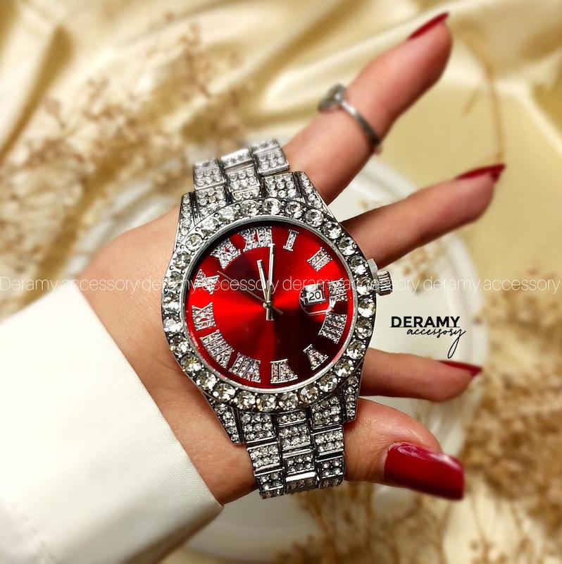 ساعتمچی فول نگین قرمز 033