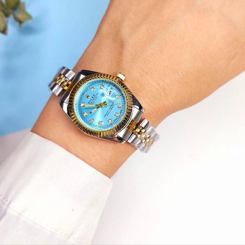 ۱۴ رنگ ساعت زنانه مردانه رولکس | ست ساعتمچی رولکس دیت جاست تقویم دار rolex date just کد 125