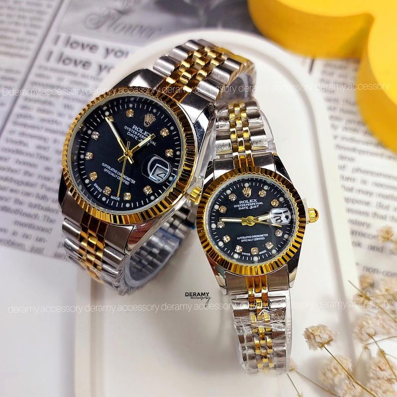 ۱۴ رنگ ساعت زنانه مردانه رولکس | ست ساعتمچی رولکس دیت جاست تقویم دار rolex date just کد 125
