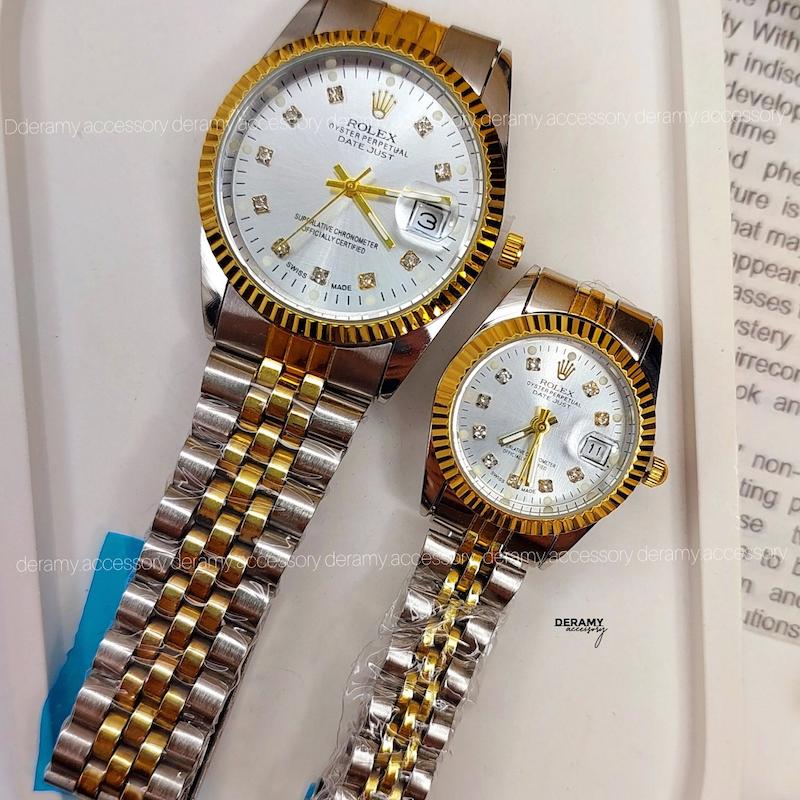 ۱۴ رنگ ساعت زنانه مردانه رولکس | ست ساعتمچی رولکس دیت جاست تقویم دار rolex date just کد 125