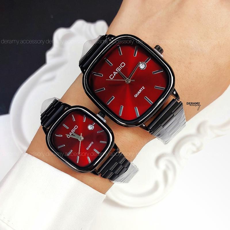 ست ساعتمچی کاسیو با کیفیت عالی بند مشکی | ساعت مچی casio زنانه مردانه 180-کپی