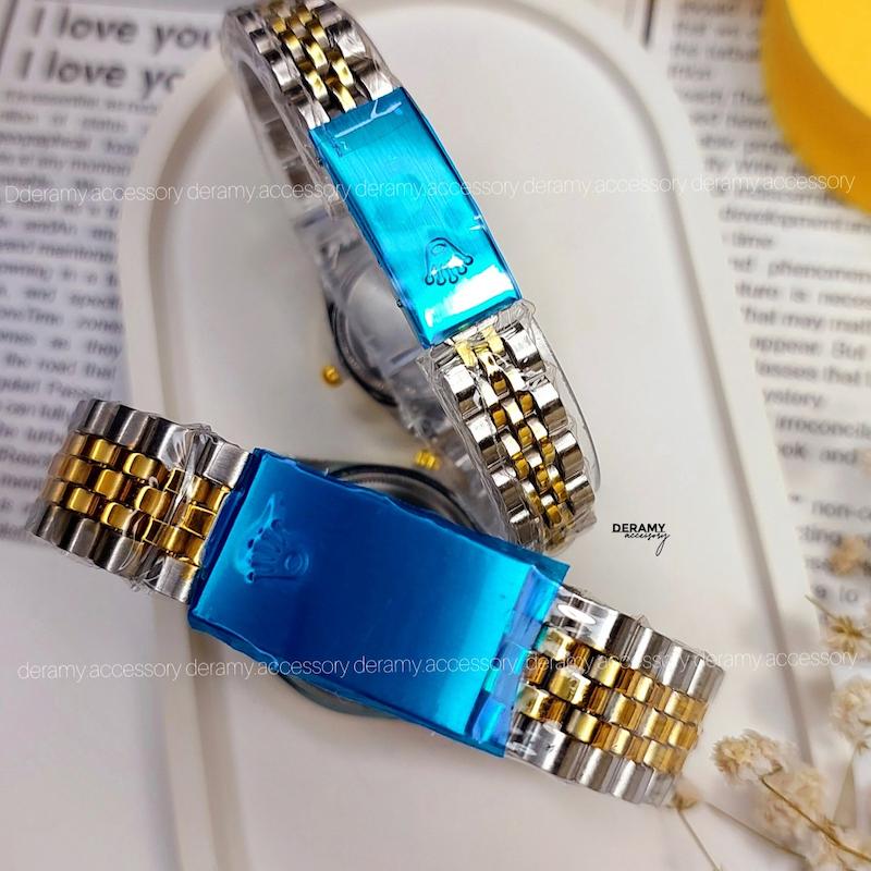ساعت مچی  زنانه مردانه رولکس | ست ساعتمچی آبی rolex دارای دو باکس 125