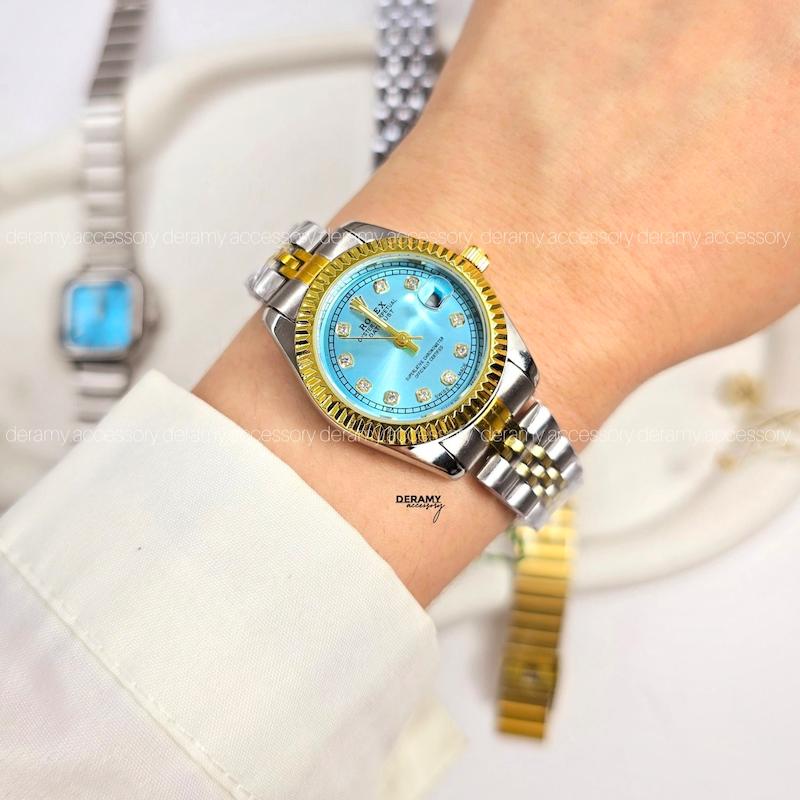 ساعت مچی زنانه دخترانه کالکشن آبی پرنسسی | ساعتمچی رولکس نایدو vsh naidu rolex  کد 226