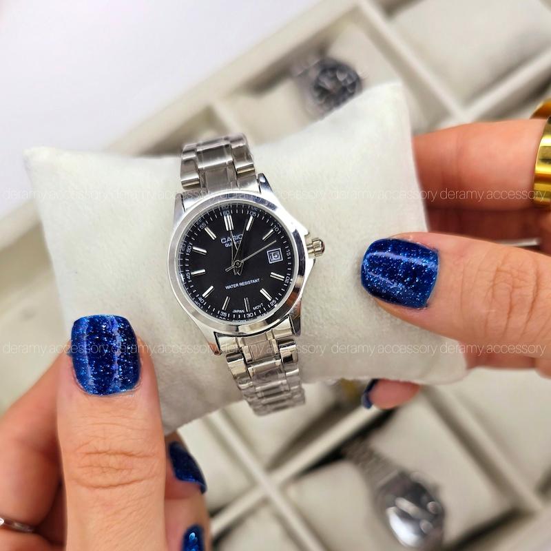 ساعت کاسیو سیلور صفحه مشکی زنانه  | ساعت زنانه casio  کد  082