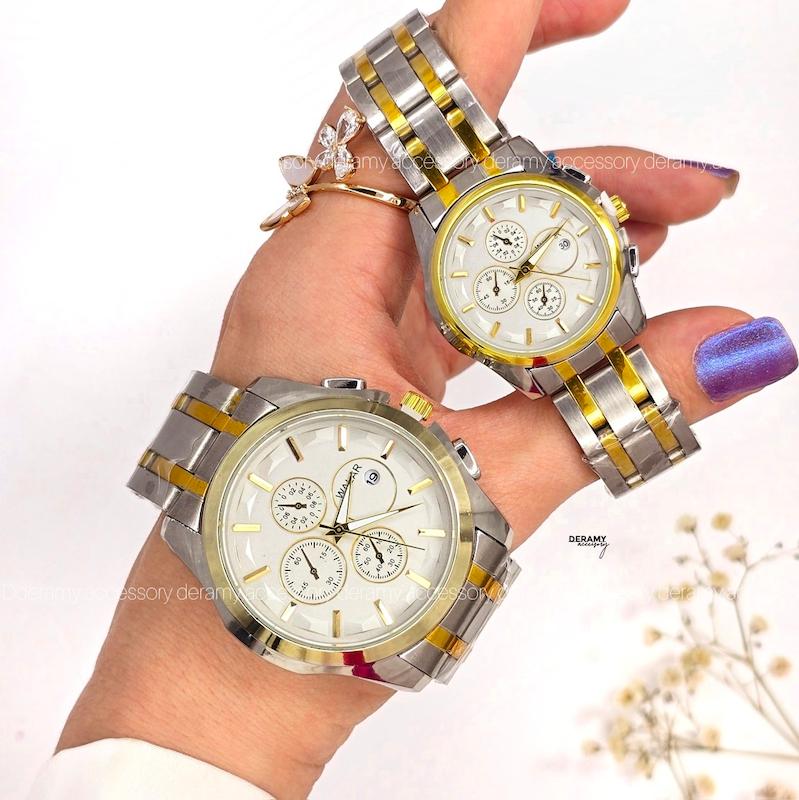 ست ساعت مچی طرح تیسوت برند والار | ساعت زنانه مردانه طرح سه موتوره tissot روزشمار دار کد 244