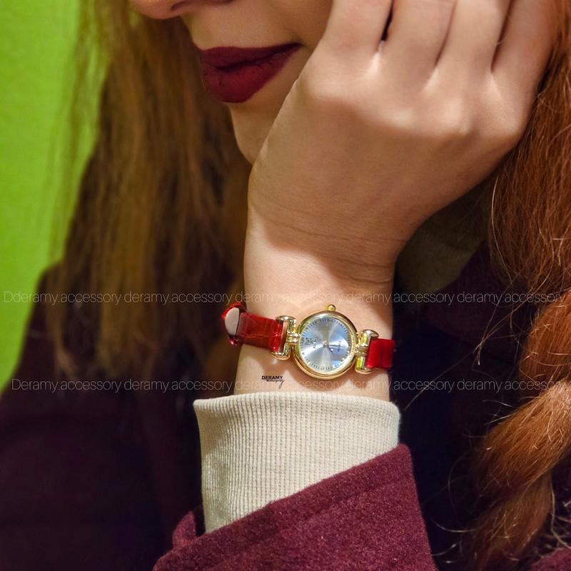ساعت چرمی ترند چری البالویی / سفید / مشکی ظریف برند ایکس میل | ساعتمچی زنانه شرکتی XIMIL با کیفیت و با دوام کد 236-کپی
