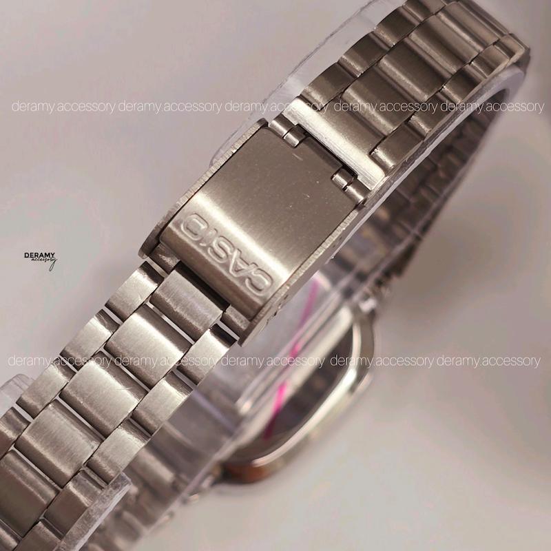 ست ساعتمچی کاسیو سیلور صفحه مشکی (نوک مدادی) ترند | ساعت مچی اولد مانی casio زنانه مردانه 180 گرید بالا- مربع کیفیت دار--هم تک هم ست