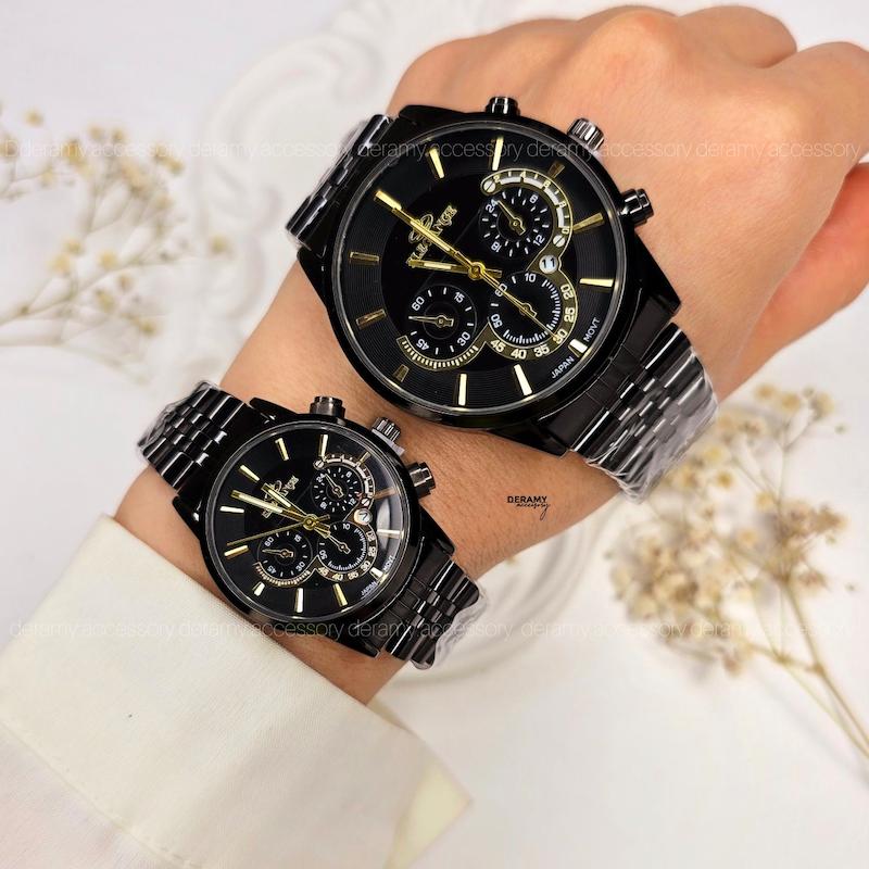 ست /تک /ساعت مچی الگانس با کیفیت کوکو مشکی | ساعتمچی  زنانه مردانه  elegance vip طرح کوکو 114- 232-