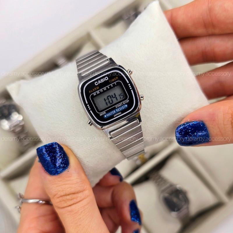 ساعت کاسیو نوستالژی سیلور بند کرکره ای | ساعت مچی زنانه casio  292--موتور با کیفیت فول امکانات -کپی