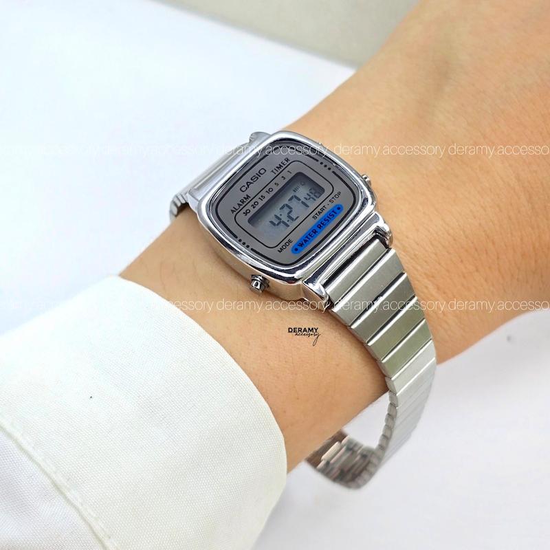 ساعت کاسیو نوستالژی سیلور بند کرکره ای | ساعت مچی زنانه casio  292--موتور با کیفیت فول امکانات  در دو رنگ