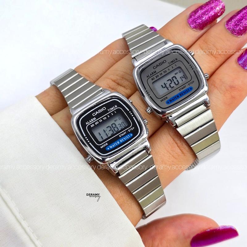 ساعت کاسیو نوستالژی سیلور بند کرکره ای | ساعت مچی زنانه casio  292--موتور با کیفیت فول امکانات  در دو رنگ
