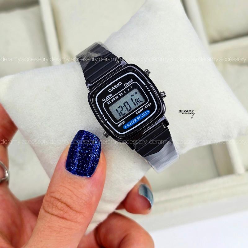 ساعت کاسیو نوستالژی تمام مشکی بند کرکره ای | ساعت مچی زنانه casio  292--موتور با کیفیت فول امکانات  زنانه