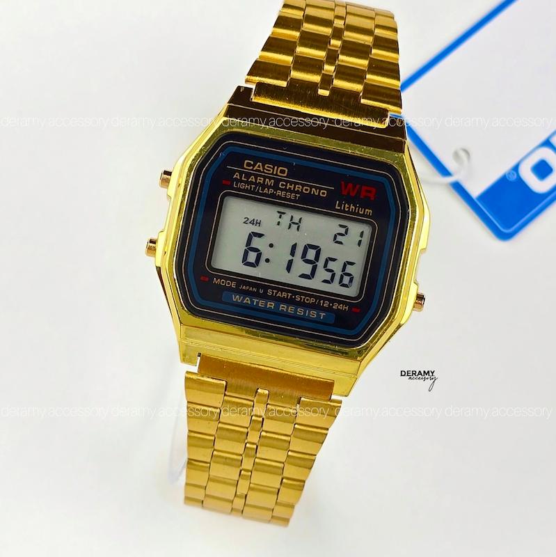 ساعت کاسیو نوستالژی فول امکانات اسپرت طلایی | ساعتمچی  مناسب خانم و آقا casio  دیجیتالی کد 093 گرید بالا کد 304