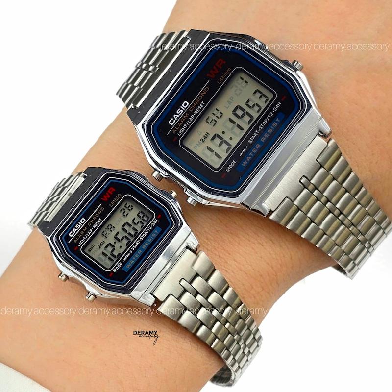 ۲ سایز (بزرگ /کوچک) ساعت کاسیو نوستالژی فول امکانات اسپرت | ساعتمچی  مناسب خانم و آقا casio  دیجیتالی کد 093 گرید بالا-309