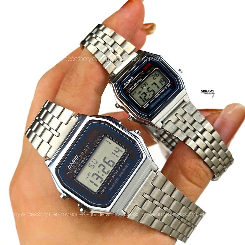 ۲ سایز (بزرگ /کوچک) ساعت کاسیو نوستالژی فول امکانات اسپرت | ساعتمچی  مناسب خانم و آقا casio  دیجیتالی کد 093 گرید بالا-309