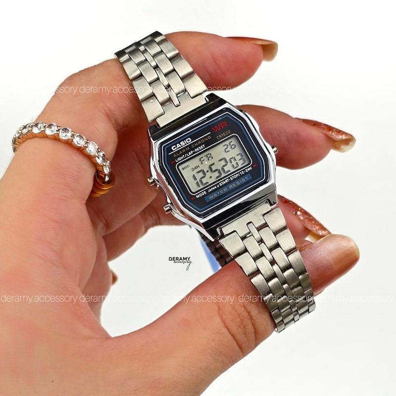 ۲ سایز (بزرگ /کوچک) ساعت کاسیو نوستالژی فول امکانات اسپرت | ساعتمچی  مناسب خانم و آقا casio  دیجیتالی کد 093 گرید بالا-309