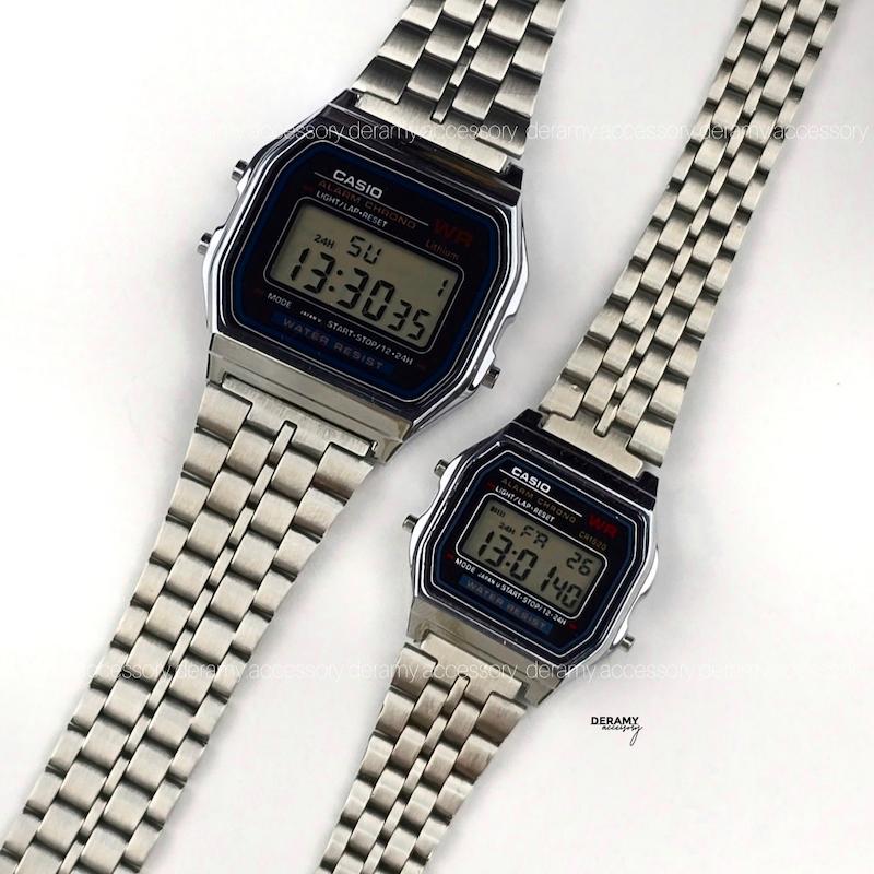 ۲ سایز (بزرگ /کوچک) ساعت کاسیو نوستالژی فول امکانات اسپرت | ساعتمچی  مناسب خانم و آقا casio  دیجیتالی کد 093 گرید بالا-309