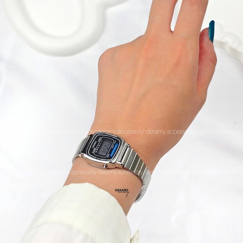 ساعت کاسیو نوستالژی سیلور بند کرکره ای 338 | ساعت مچی زنانه casio  292--موتور با کیفیت فول امکانات  در دو رنگ-کپی