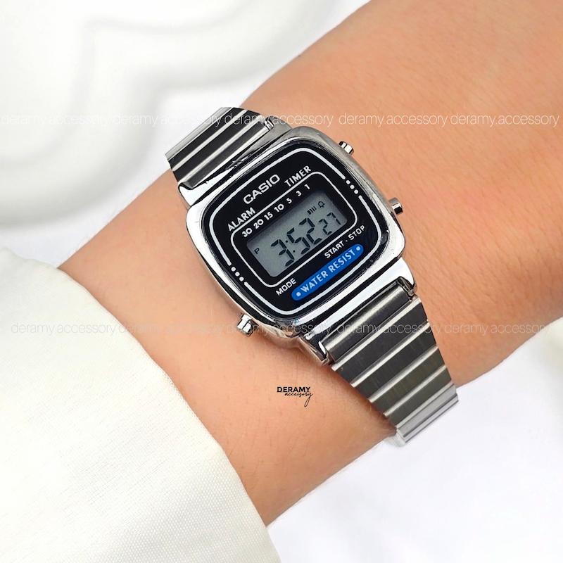 ساعت کاسیو نوستالژی سیلور بند کرکره ای 338 | ساعت مچی زنانه casio  292--موتور با کیفیت فول امکانات  در دو رنگ-کپی