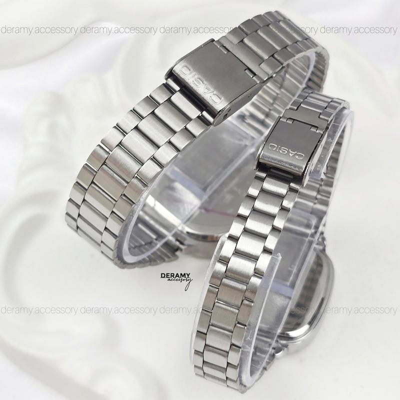 ست /تک | ساعتمچی کاسیو مربعی  سیلور صفحه مشکی  | ساعت مچی اولد مانی casio ست و مردانه 180 -مونتاژ ژاپن--با کیفیت 
