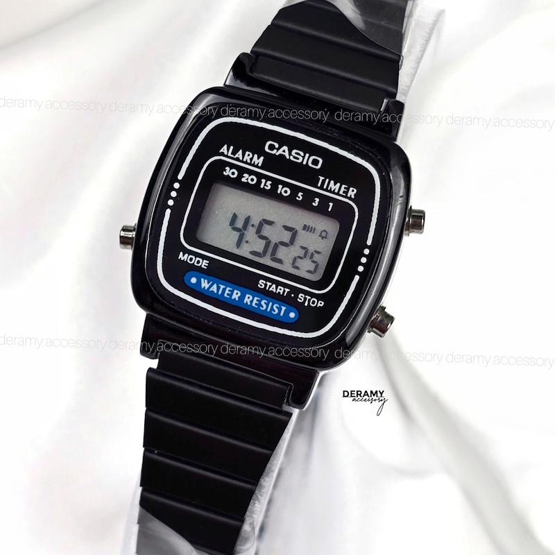 ساعت کاسیو نوستالژی تمام مشکی بند کرکره ای | ساعت مچی زنانه casio  292--موتور با کیفیت فول امکانات  زنانه-340