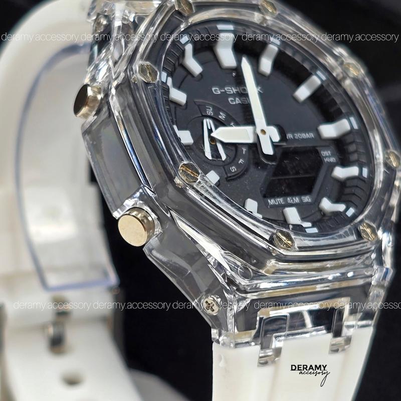 ساعت جی شاک پمپی سفی مناسب اقایان و خانم ها | ساعت مچی کاسیو جیشاک g shock فول امکانات کد 113 -گرید بالا چند زمانه انالوگ و دیجیتال 363 ژاپنی- -کپی