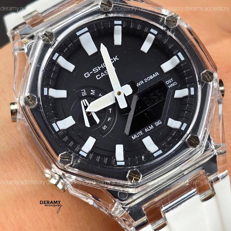 ساعت جی شاک پمپی سفی مناسب اقایان و خانم ها | ساعت مچی کاسیو جیشاک g shock فول امکانات کد 113 -گرید بالا چند زمانه انالوگ و دیجیتال 363 ژاپنی- -کپی