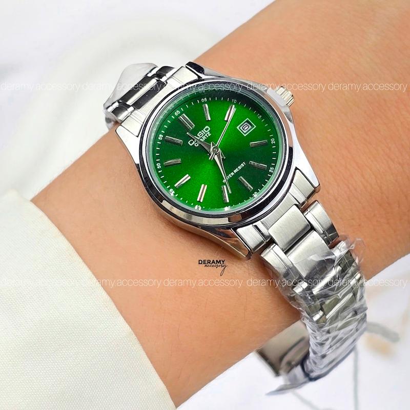 / زنانه / ساعت کاسیو کلاسیک سیلور  صفحه سبز | ساعت زنانه  casio  کلاسیک  --389
