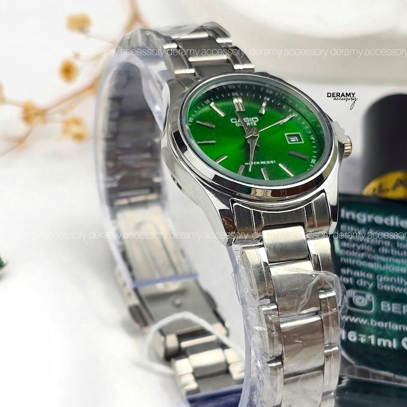/ زنانه / ساعت کاسیو کلاسیک سیلور  صفحه سبز | ساعت زنانه  casio  کلاسیک  --389