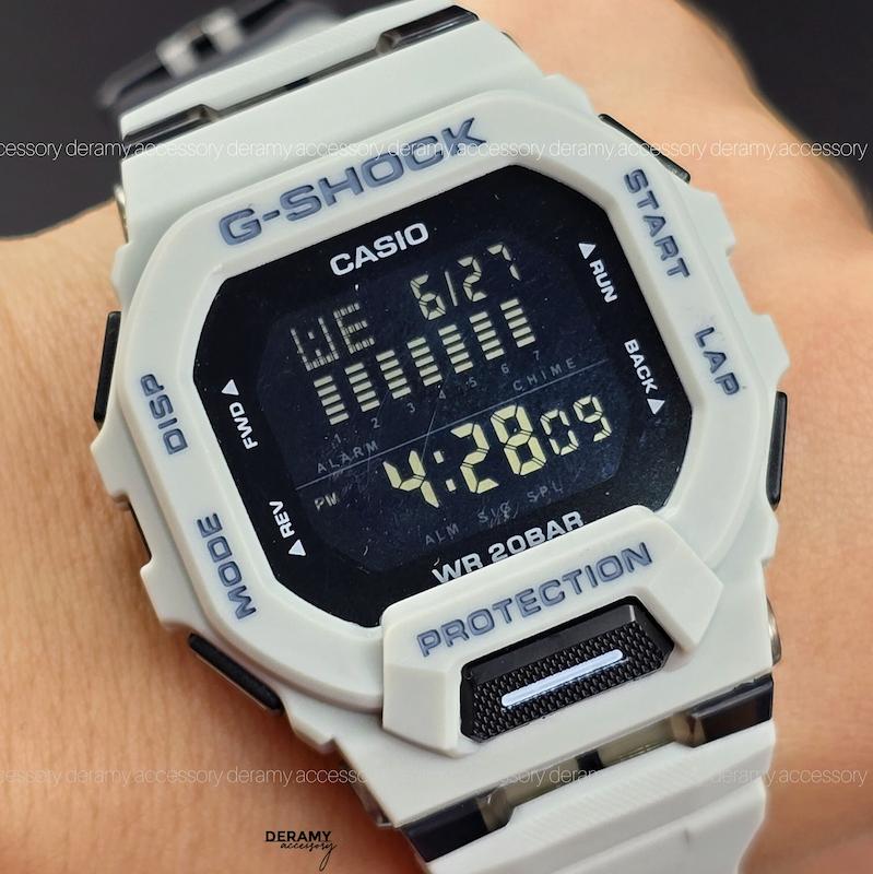 ساعت جیشاک تایلندی خاکستری مقاوم در برابر اب WR 20bar | ساعت دیجیتال g shock مردانه طوسی کد 396- جی شاک با کیفیت