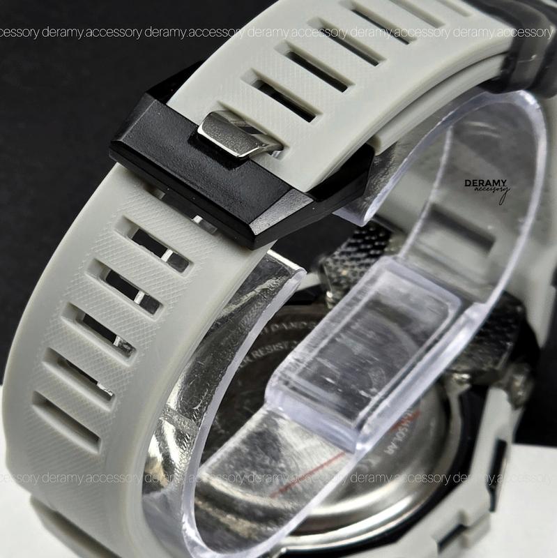 ساعت جیشاک تایلندی خاکستری مقاوم در برابر اب WR 20bar | ساعت دیجیتال g shock مردانه طوسی کد 396- جی شاک با کیفیت