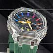 ساعت جی شاک پمپی سبز پر رنگ  مناسب اقایان و خانم ها | ساعت مچی کاسیو جیشاک g shock فول امکانات کد 113 -گرید بالا چند زمانه انالوگ و دیجیتال 403 ژاپنی- -اسپرت-