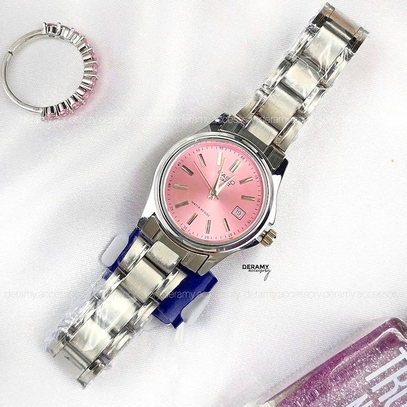 / زنانه / ساعت کاسیو کلاسیک سیلور  صفحه صورتی (صورتی پودری) | ساعت زنانه  casio  کلاسیک پرنسسی 406