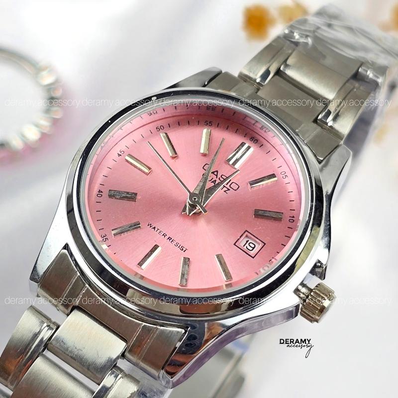 / زنانه / ساعت کاسیو کلاسیک سیلور  صفحه صورتی (صورتی پودری) | ساعت زنانه  casio  کلاسیک پرنسسی 406