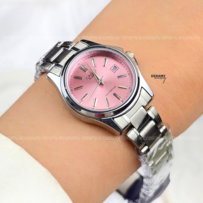 / زنانه / ساعت کاسیو کلاسیک سیلور  صفحه صورتی (صورتی پودری) | ساعت زنانه  casio  کلاسیک پرنسسی 406