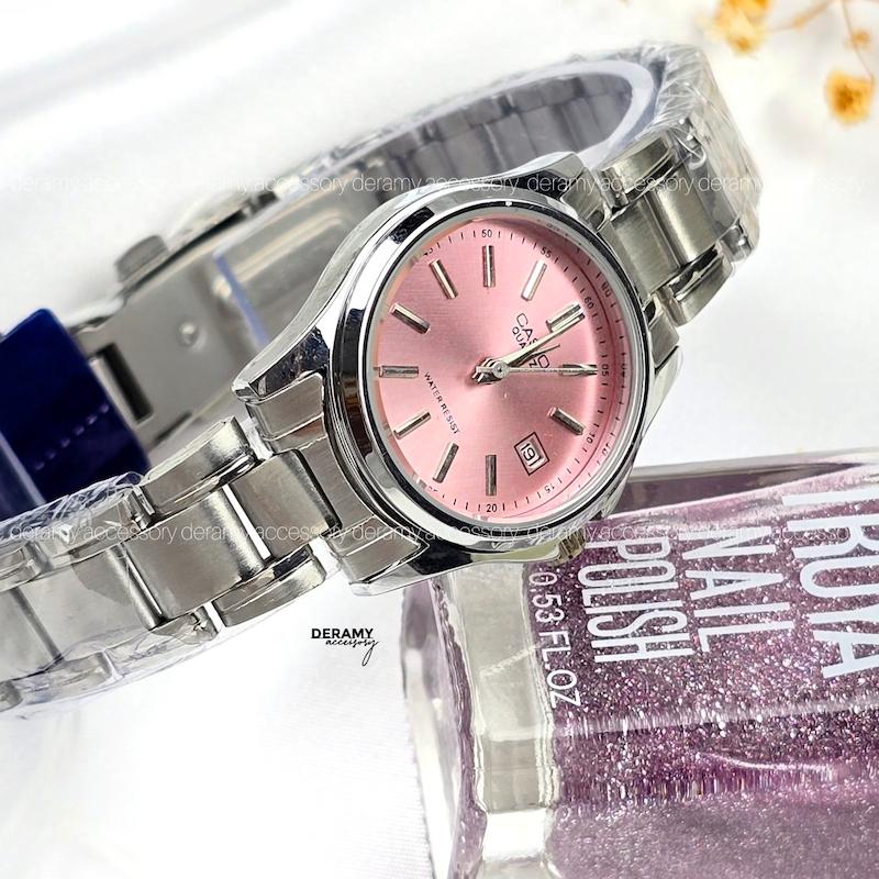 / زنانه / ساعت کاسیو کلاسیک سیلور  صفحه صورتی (صورتی پودری) | ساعت زنانه  casio  کلاسیک پرنسسی 406