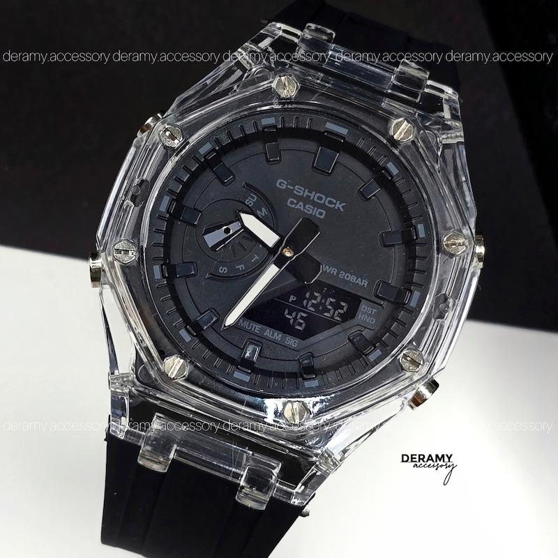 ساعت جی شاک پمپی تمام مشکی  مناسب اقایان و خانم ها | ساعت مچی کاسیو جیشاک g shock فول امکانات کد 406 -گرید بالا چند زمانه انالوگ و دیجیتال  ژاپنی- -اسپرت---418