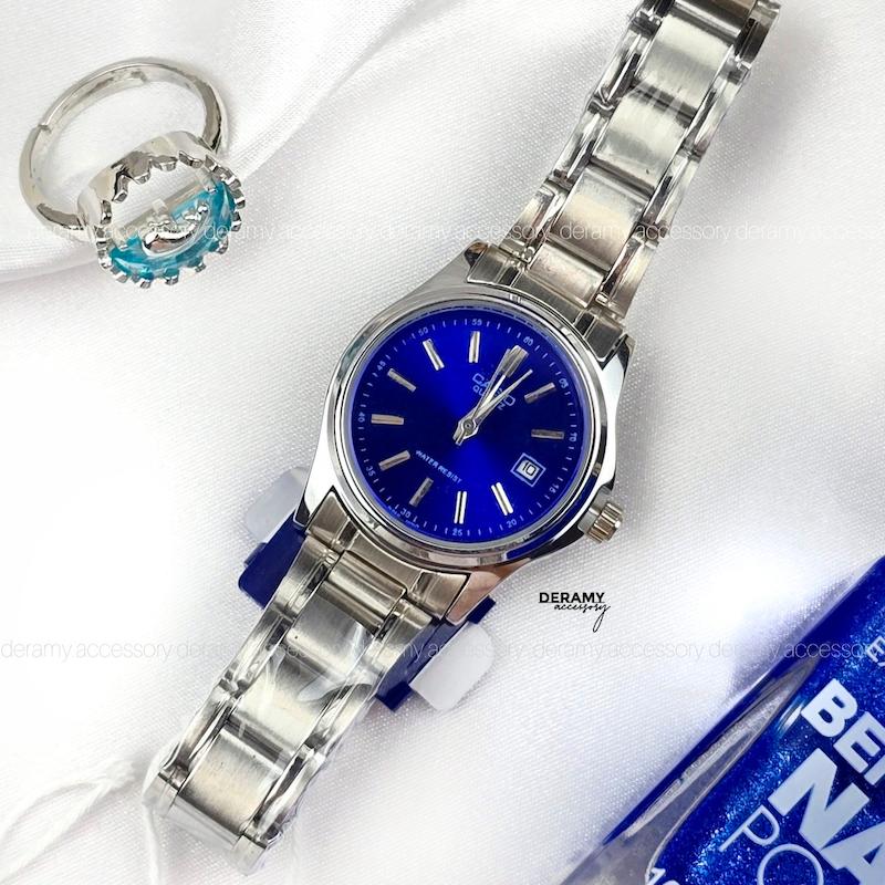 / زنانه / ساعت کاسیو کلاسیک سیلور  صفحه آبی (آبی کاربنی) | ساعت زنانه  casio  کلاسیک  423-
