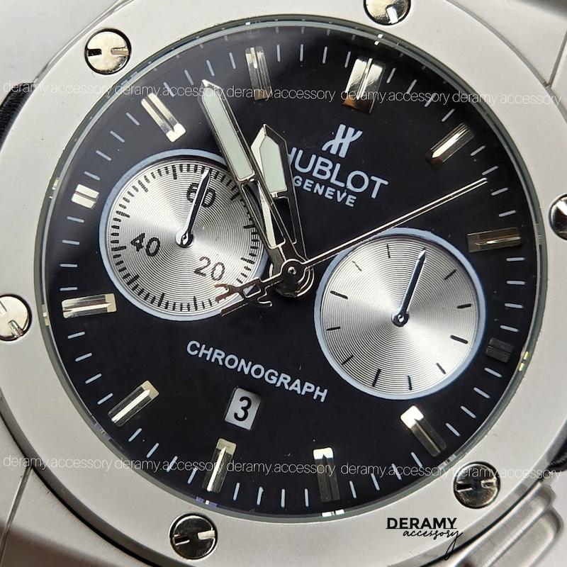 هابلوت کیفیت A طرح کرنوگراف روز شمار دار رنگ ثابت | ساعت مچی مردانه hublot geneve رفرنس 882888 bigbang استیل ضد حساسیت کد 426 - 515